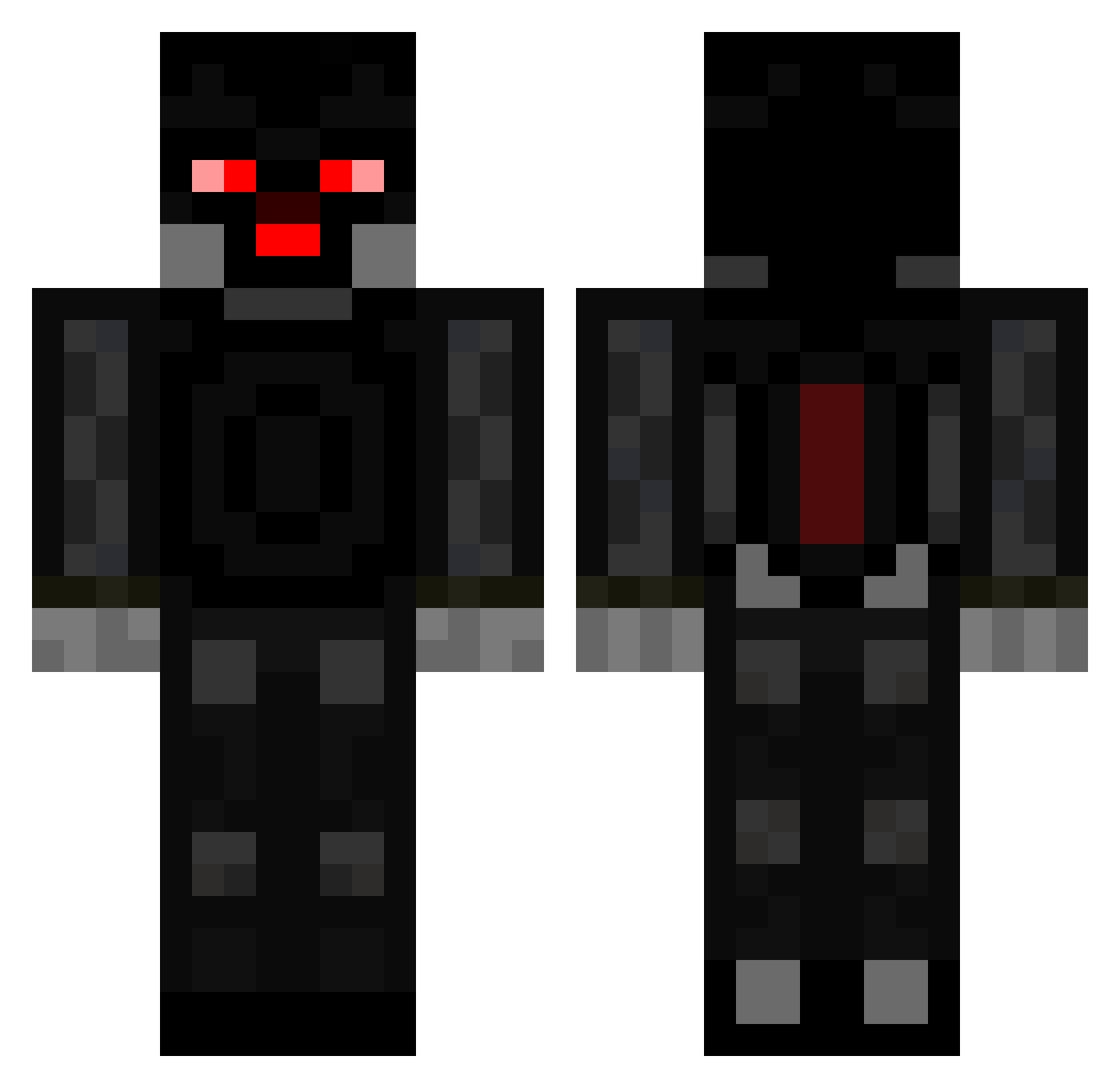 Oberon Minecraft skin, front and back view