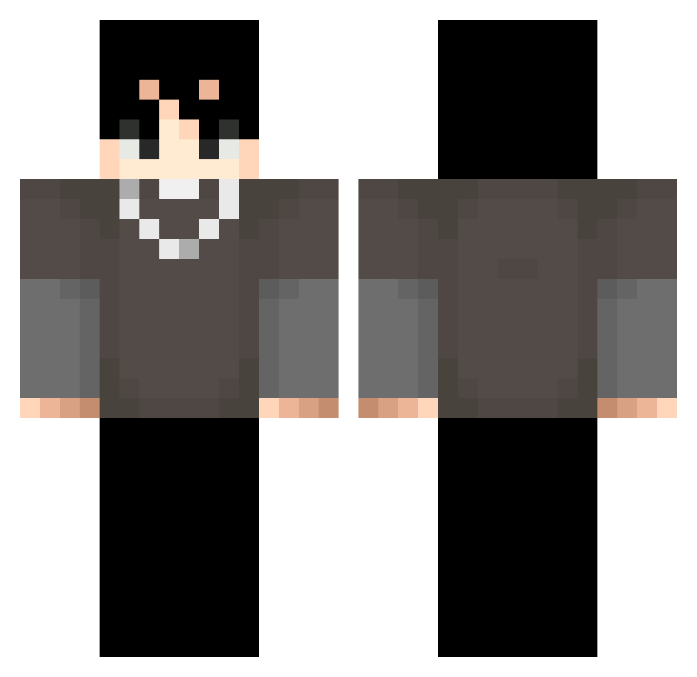 Gxdixachi Minecraft skin, front and back view