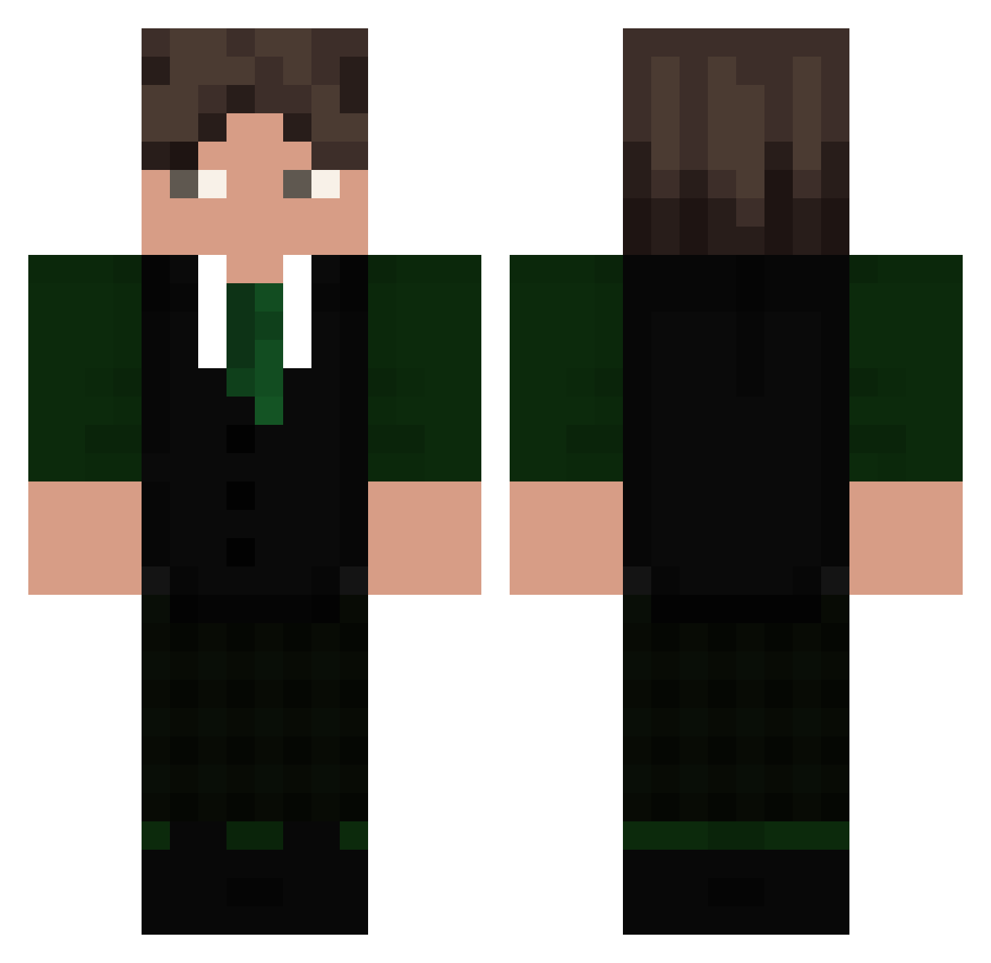 Kitchful Minecraft skin, front and back view