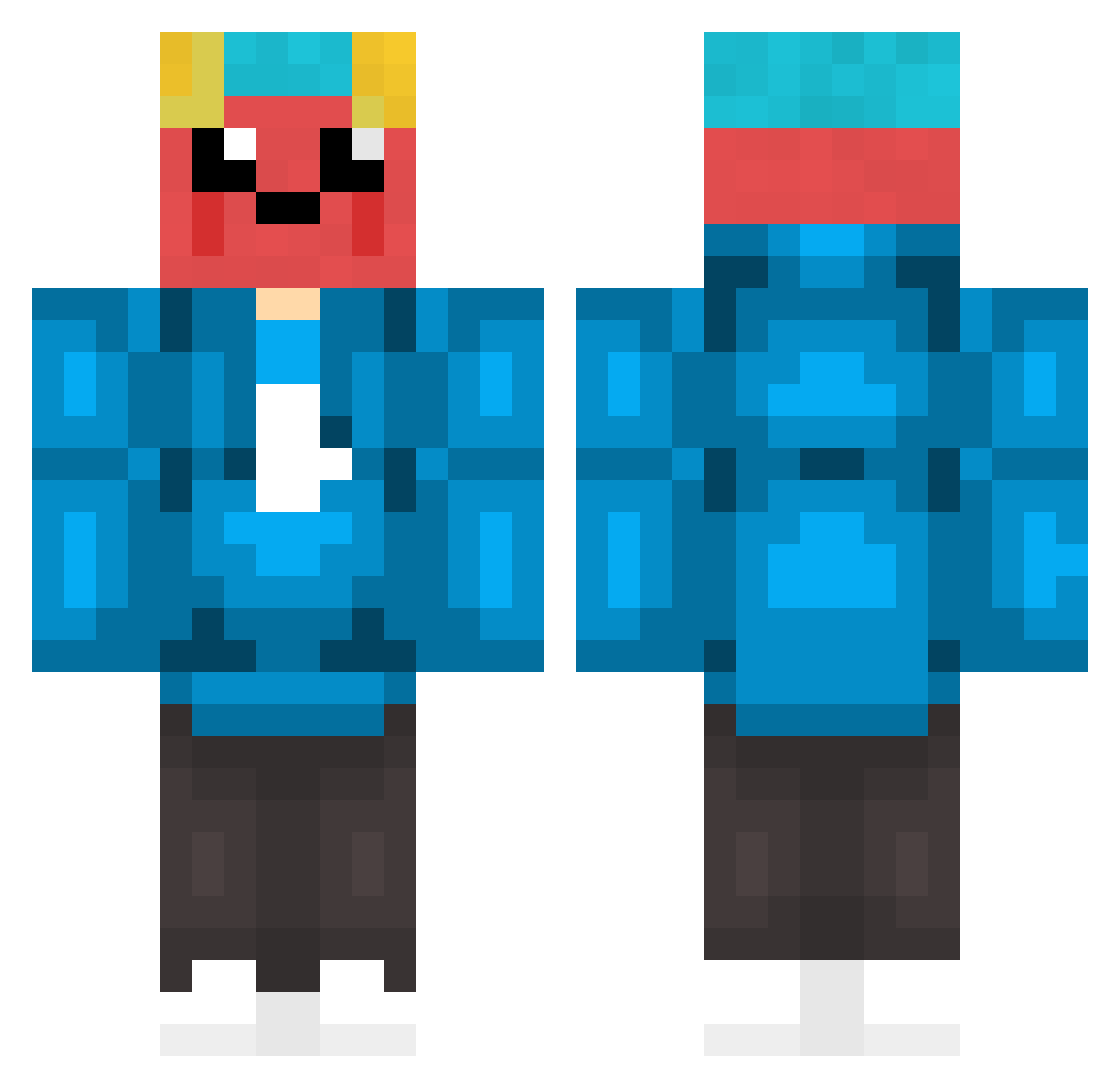 Reiamsei Minecraft skin, front and back view