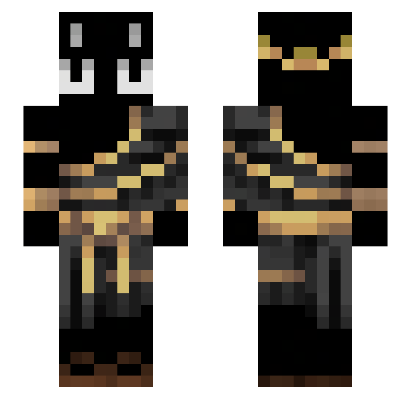 preknown Minecraft skin, front and back view