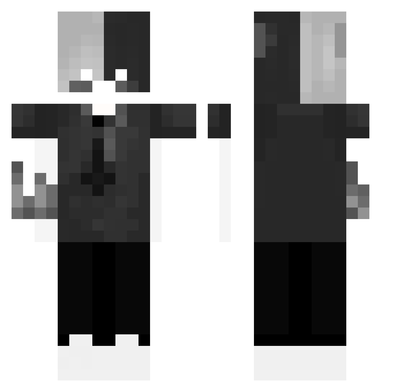 xXr69 Minecraft skin, front and back view