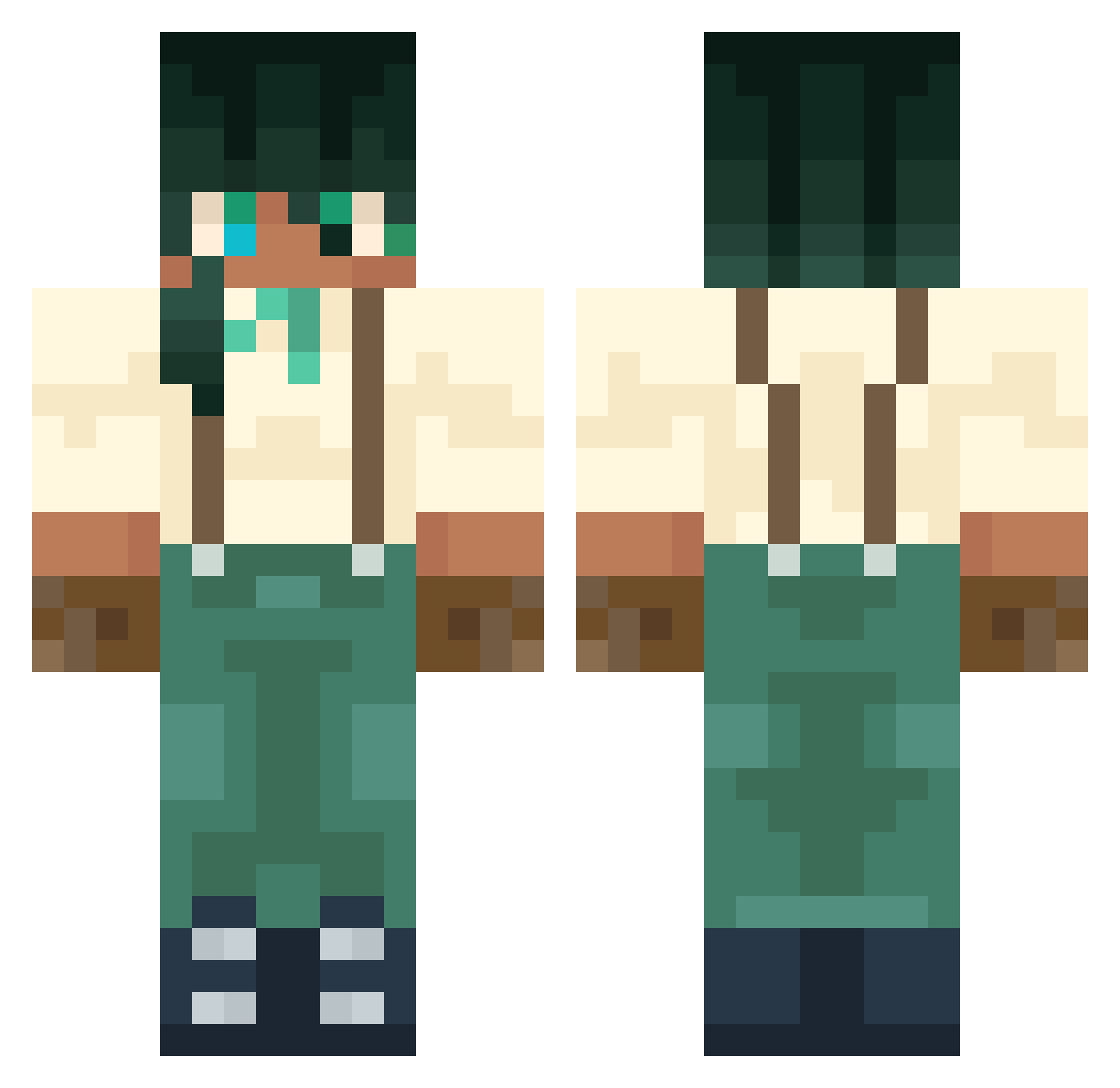 rindomness Minecraft skin, front and back view
