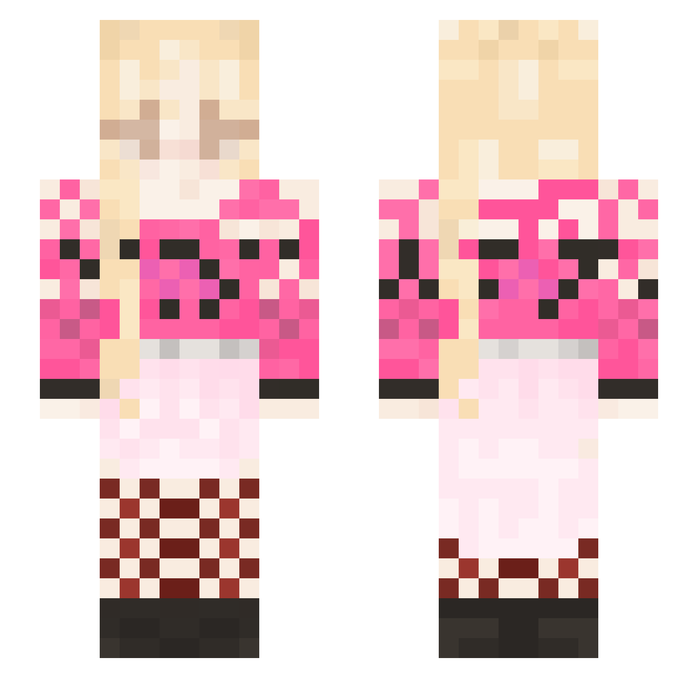 Queen_Ariiii Minecraft skin, front and back view