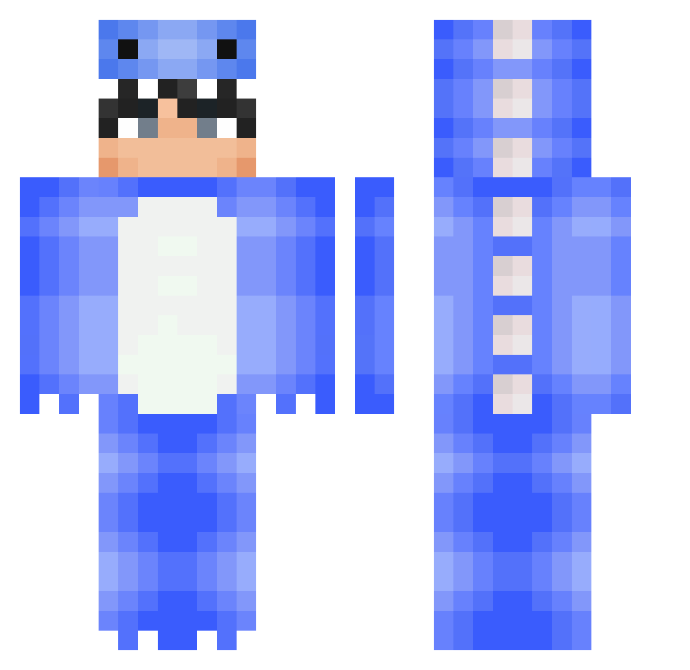 Slips Minecraft skin, front and back view