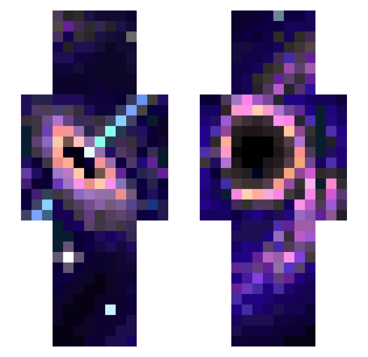 ShineJump Minecraft skin, front and back view