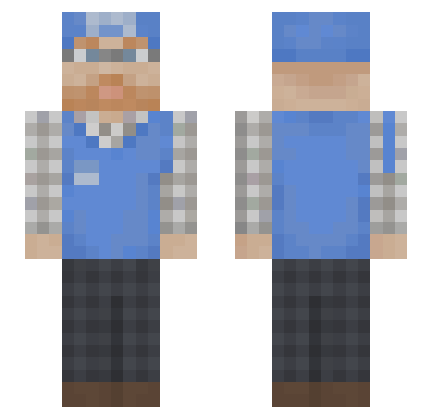 Samuel91176 Minecraft skin, front and back view