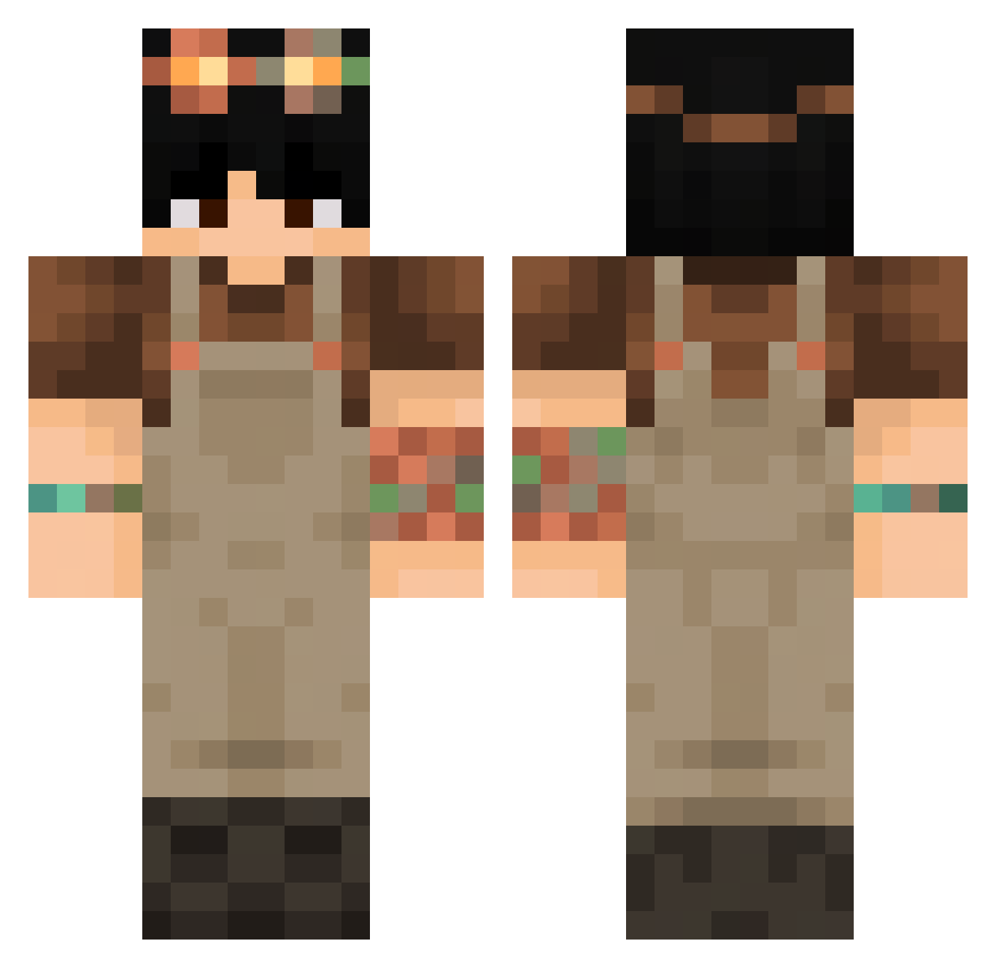 YugoexY Minecraft skin, front and back view