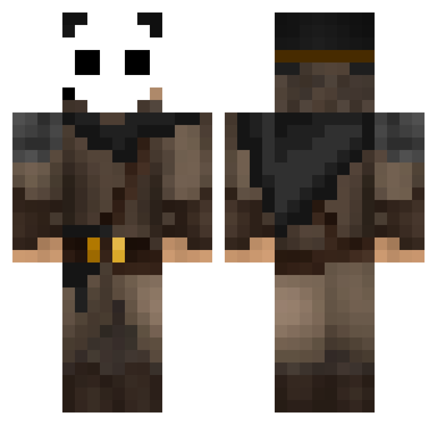 Lhellsing Minecraft skin, front and back view