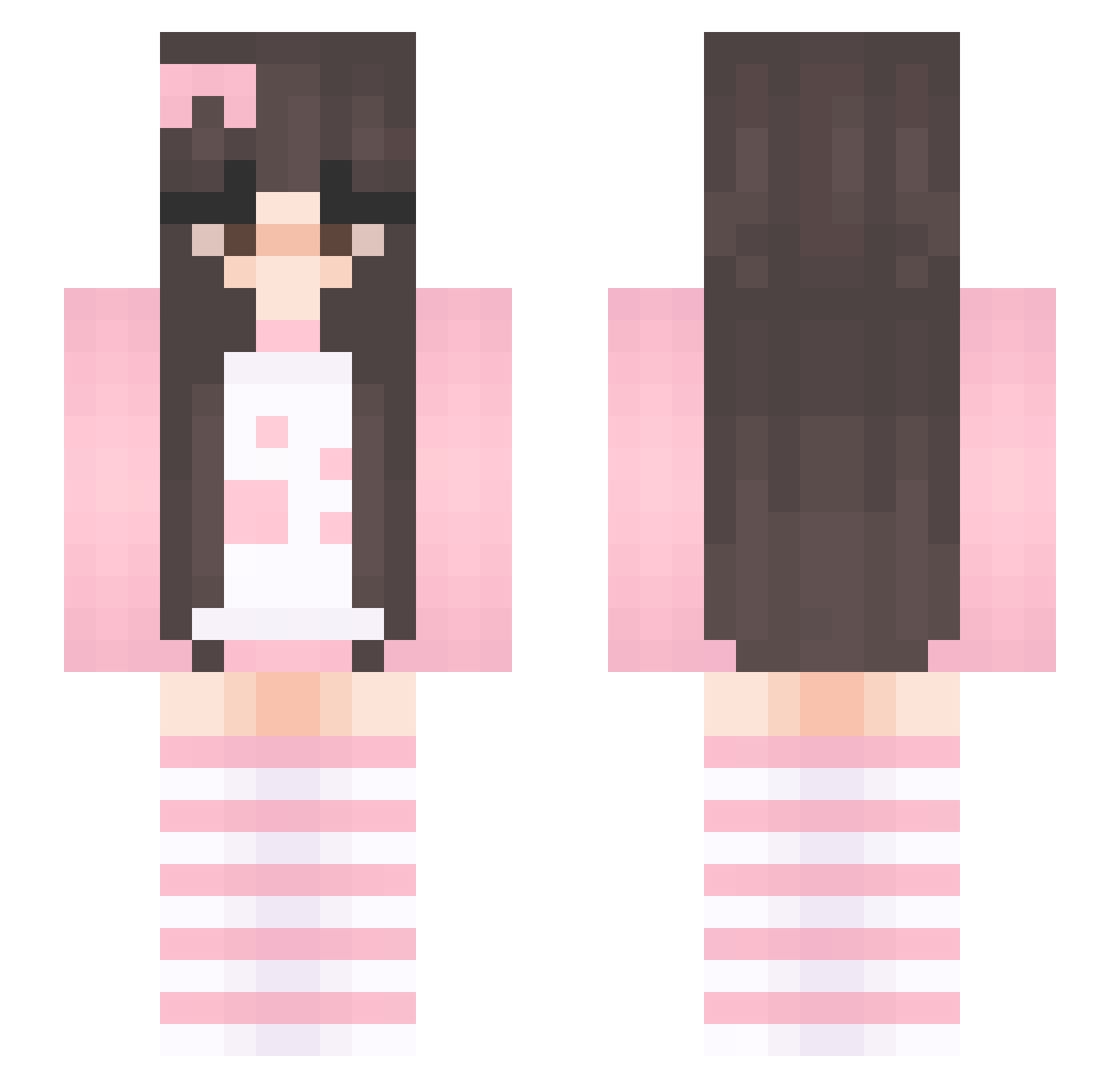 SnowGirl13 Minecraft skin, front and back view