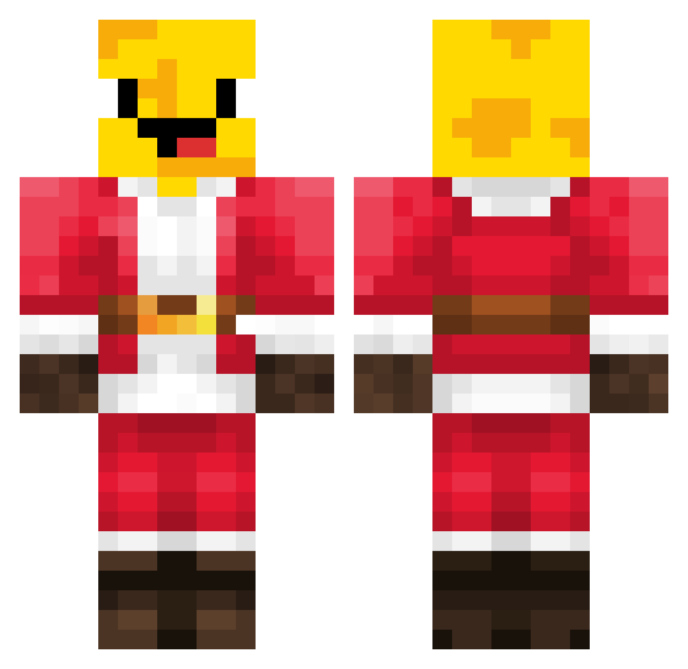 Kuba55010 Minecraft skin, front and back view