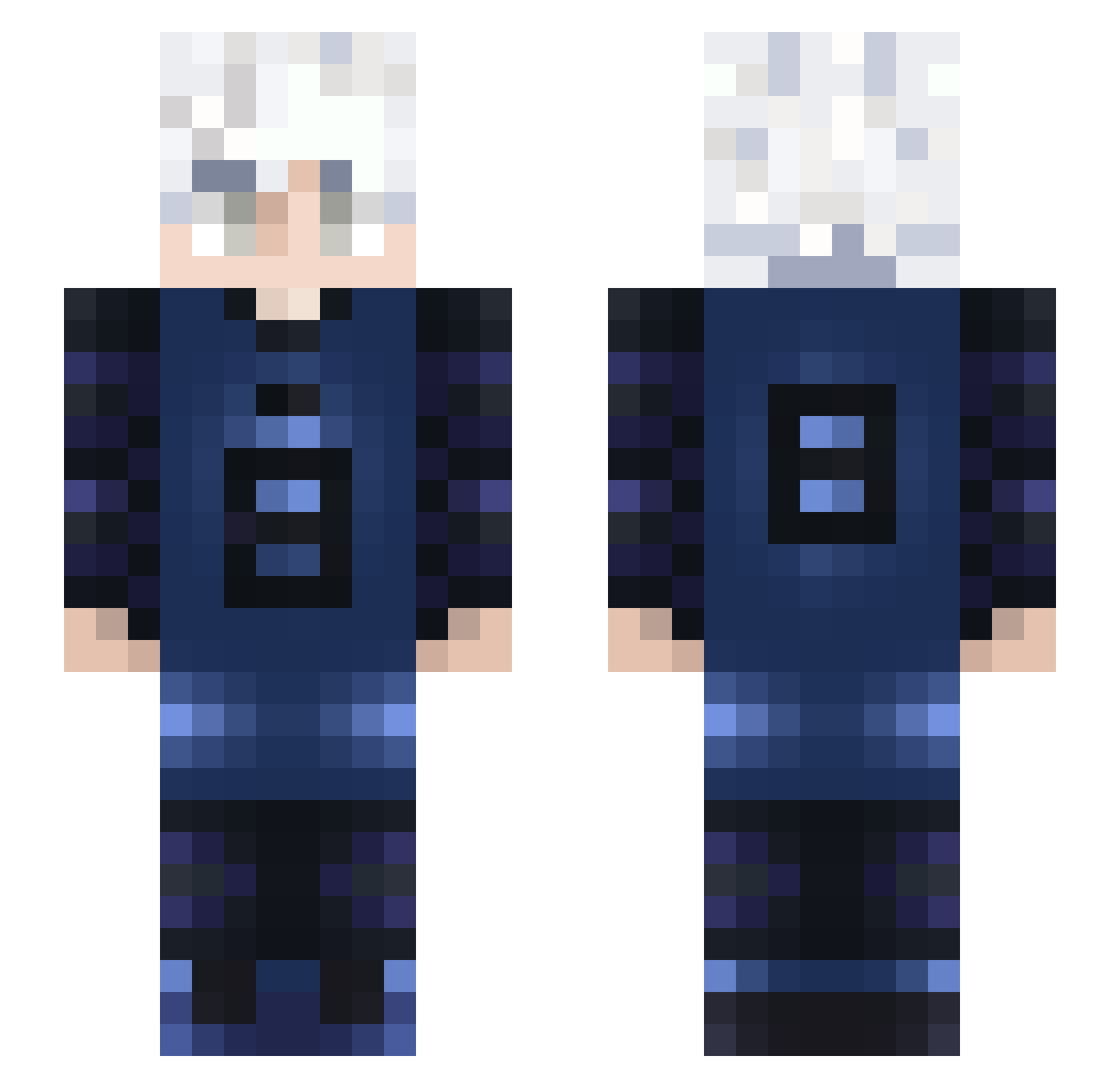 Traliz Minecraft skin, front and back view
