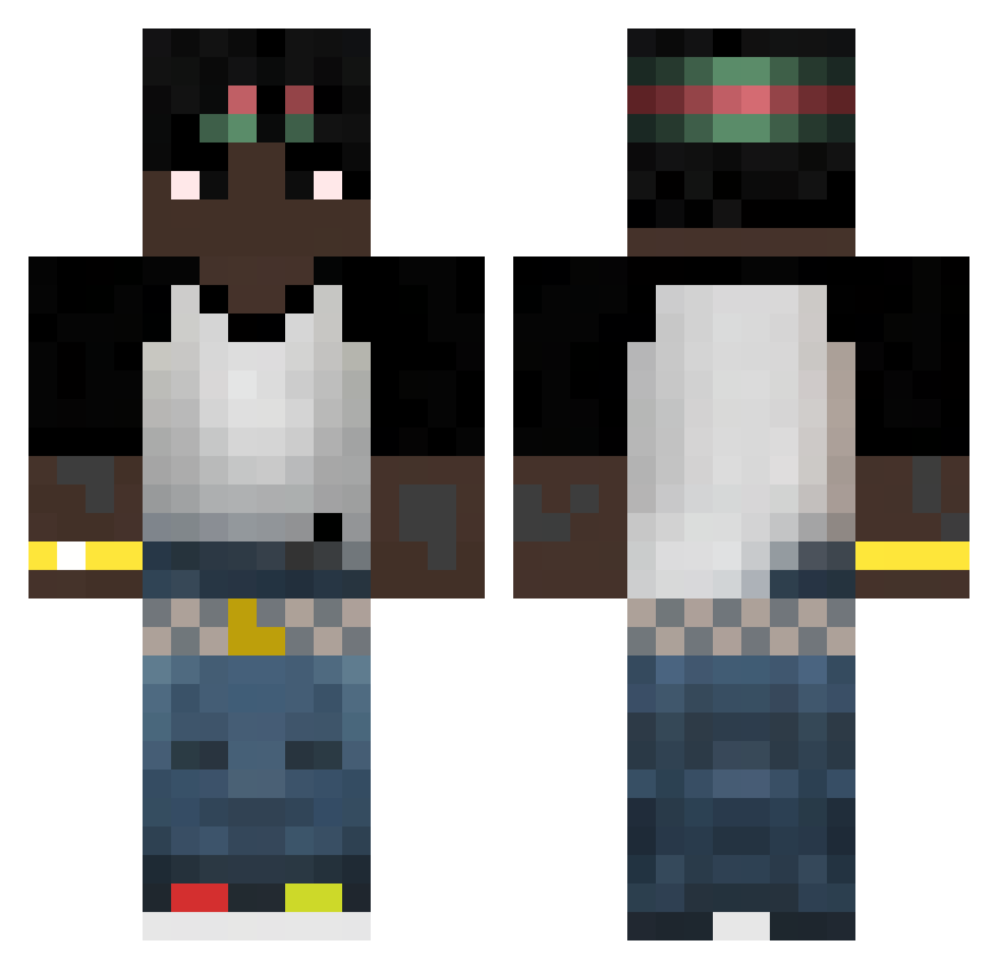 Mokra2009 Minecraft skin, front and back view