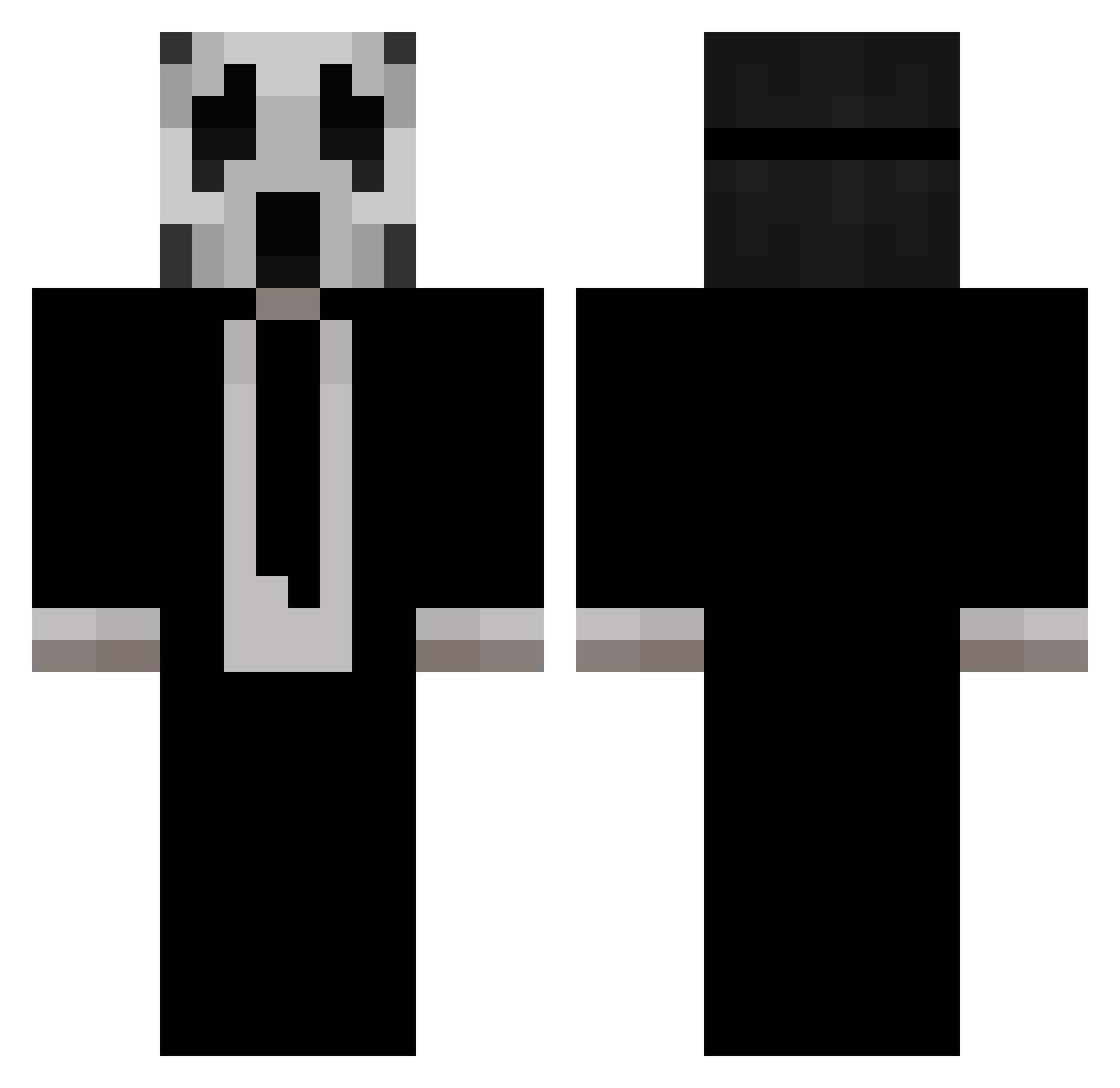 axmvu Minecraft skin, front and back view
