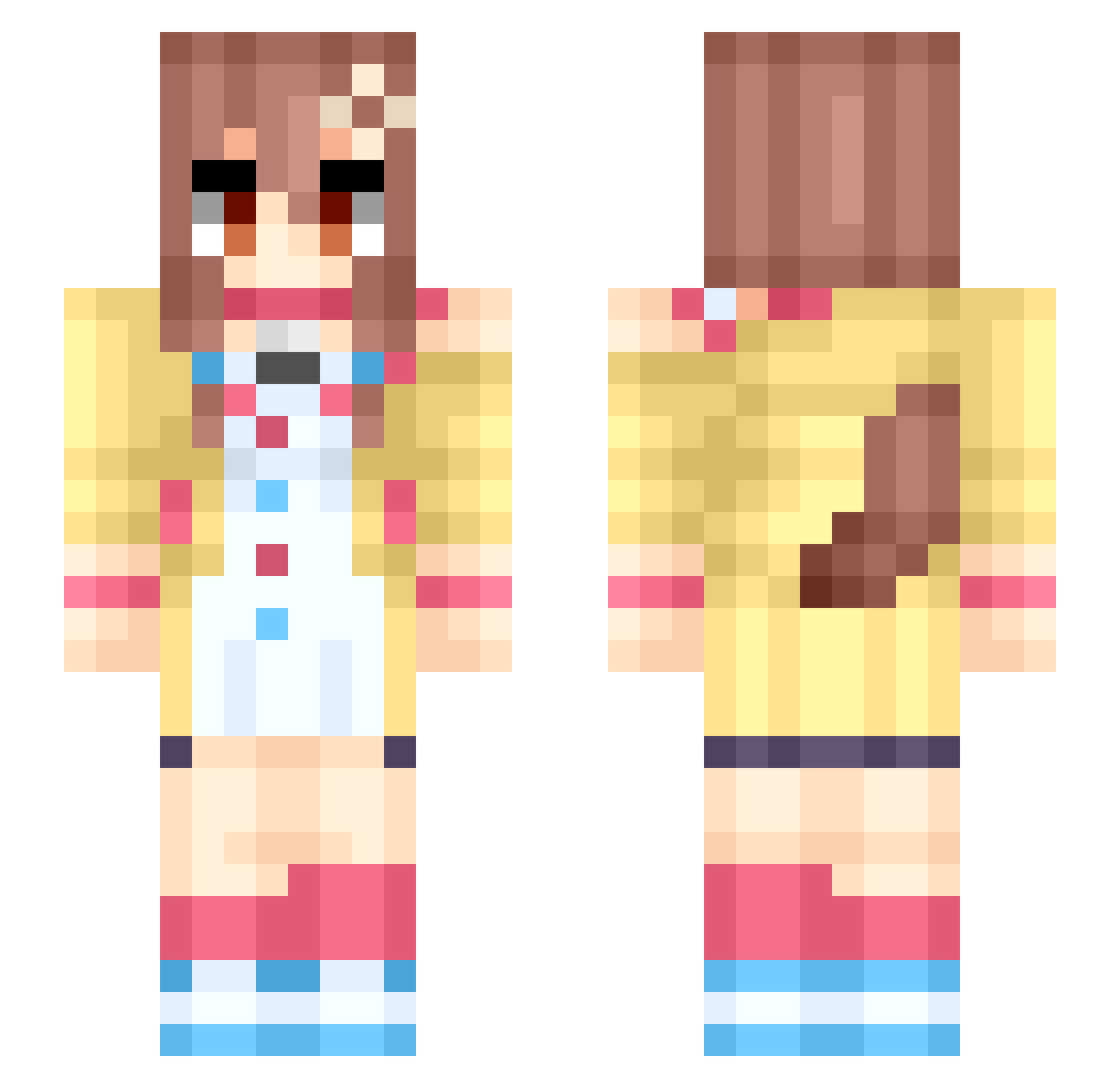 Naynoo Minecraft skin, front and back view