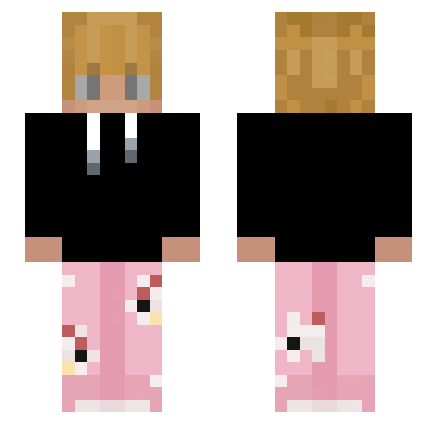 zZuloXx Minecraft skin, front and back view