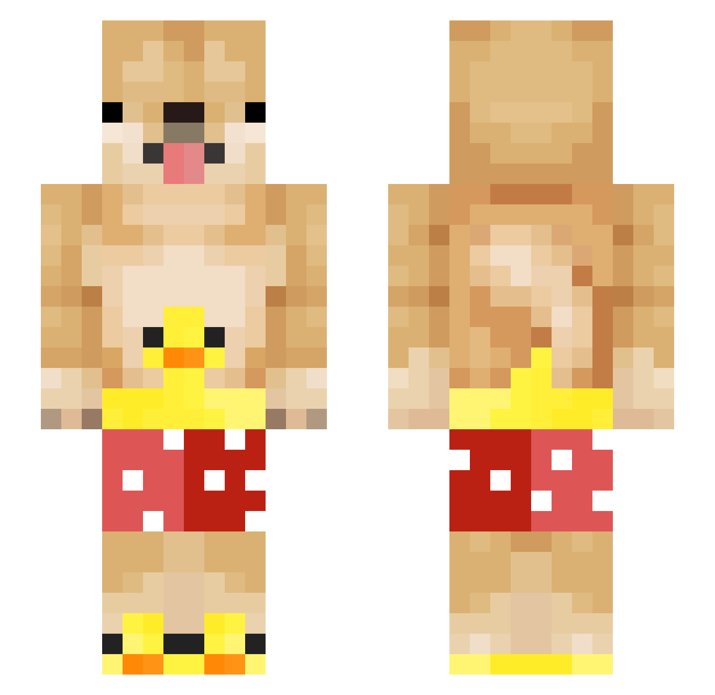 isabelleshie Minecraft skin, front and back view