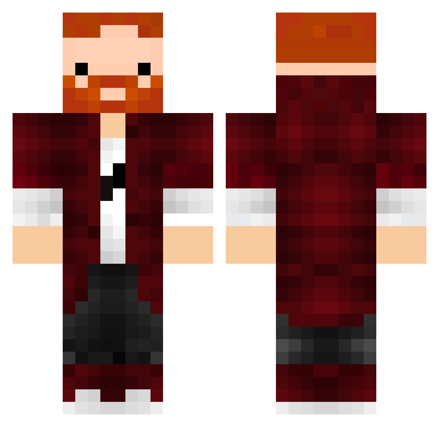 GauchoTV Minecraft skin, front and back view