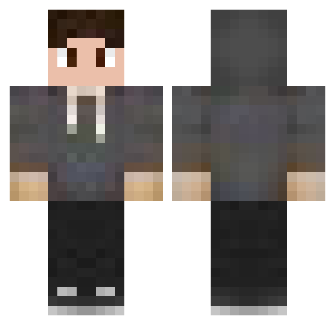 Singularity Minecraft skin, front and back view