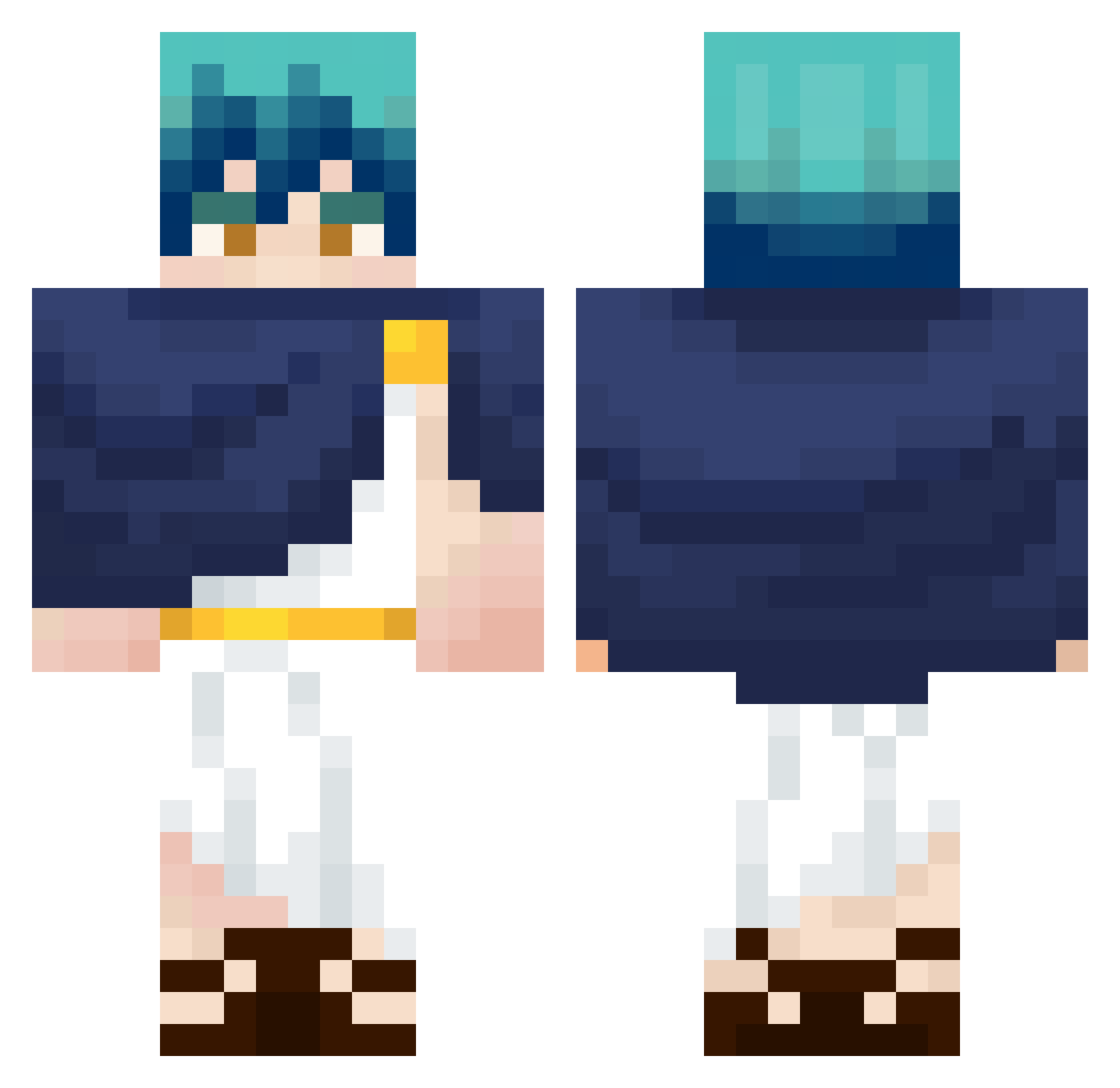 WilreyX Minecraft skin, front and back view