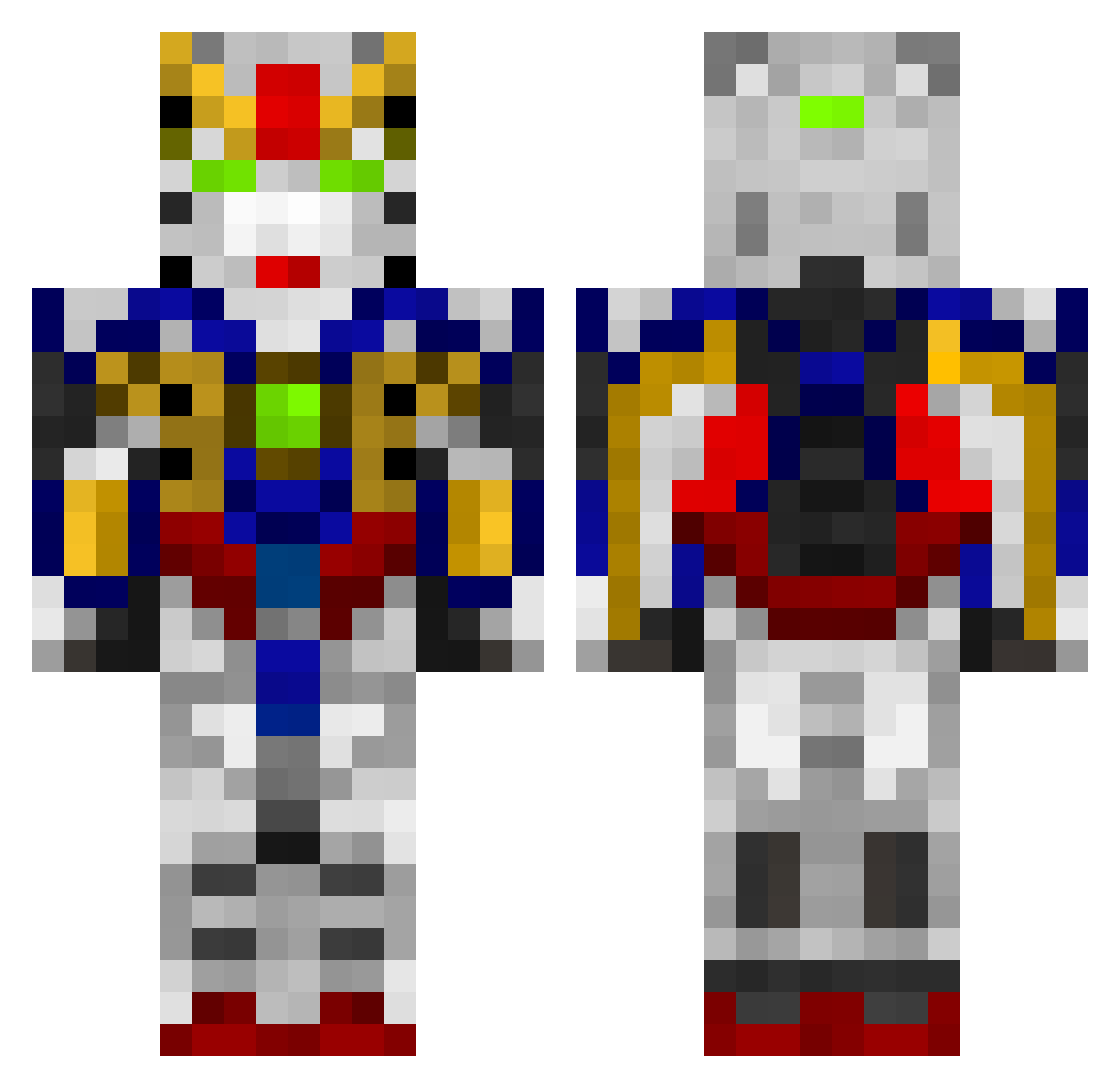 DisPhunctional Minecraft skin, front and back view