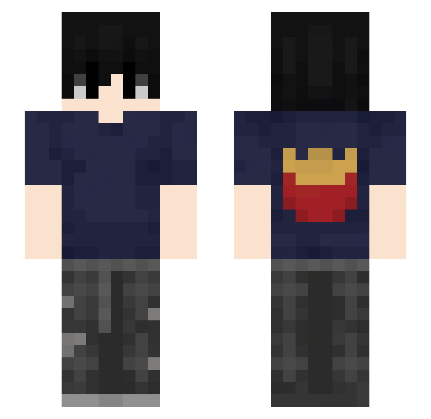 Ceyric Minecraft skin, front and back view