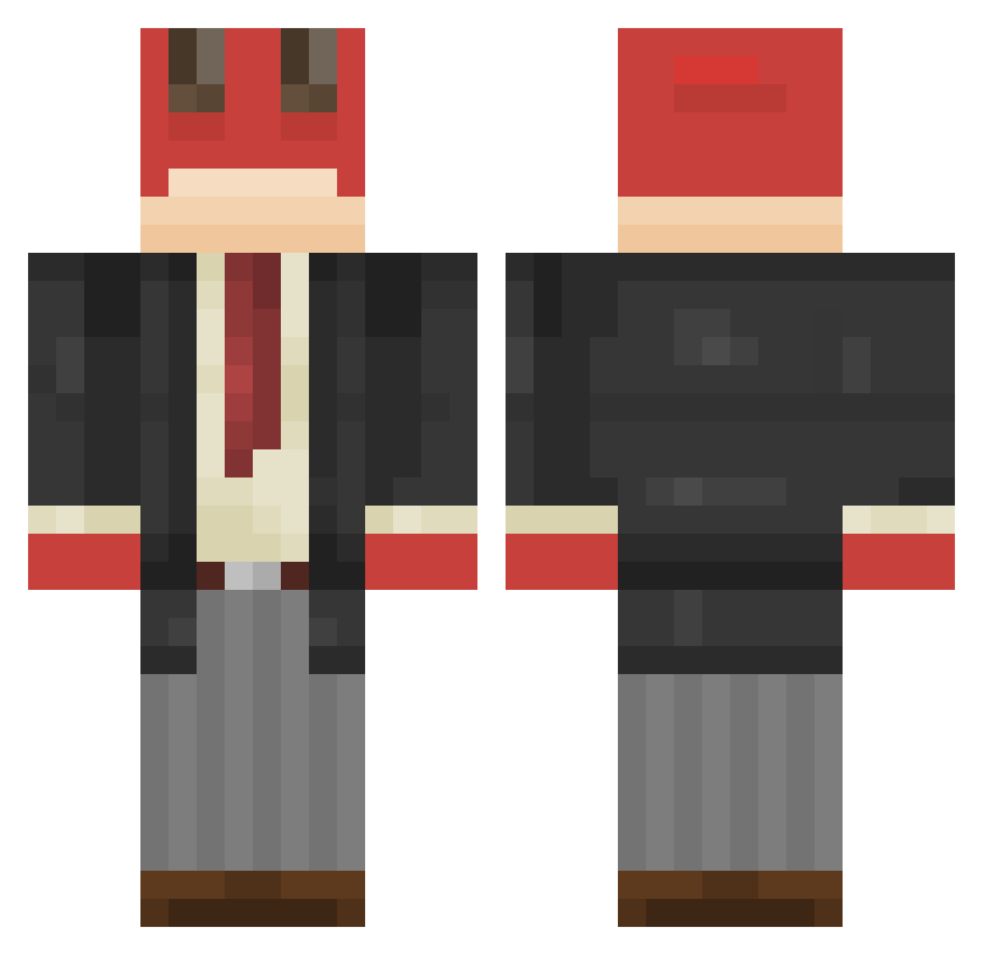 krebs99 Minecraft skin, front and back view
