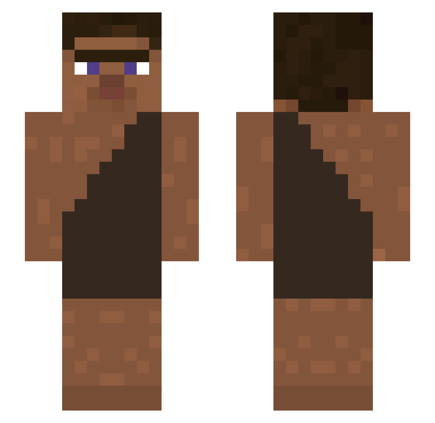 Pyderastas Minecraft skin, front and back view