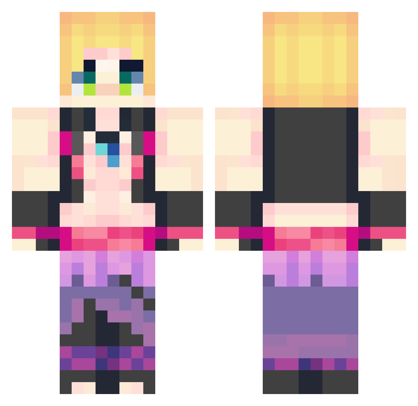 Weeb_L0rd5 Minecraft skin, front and back view