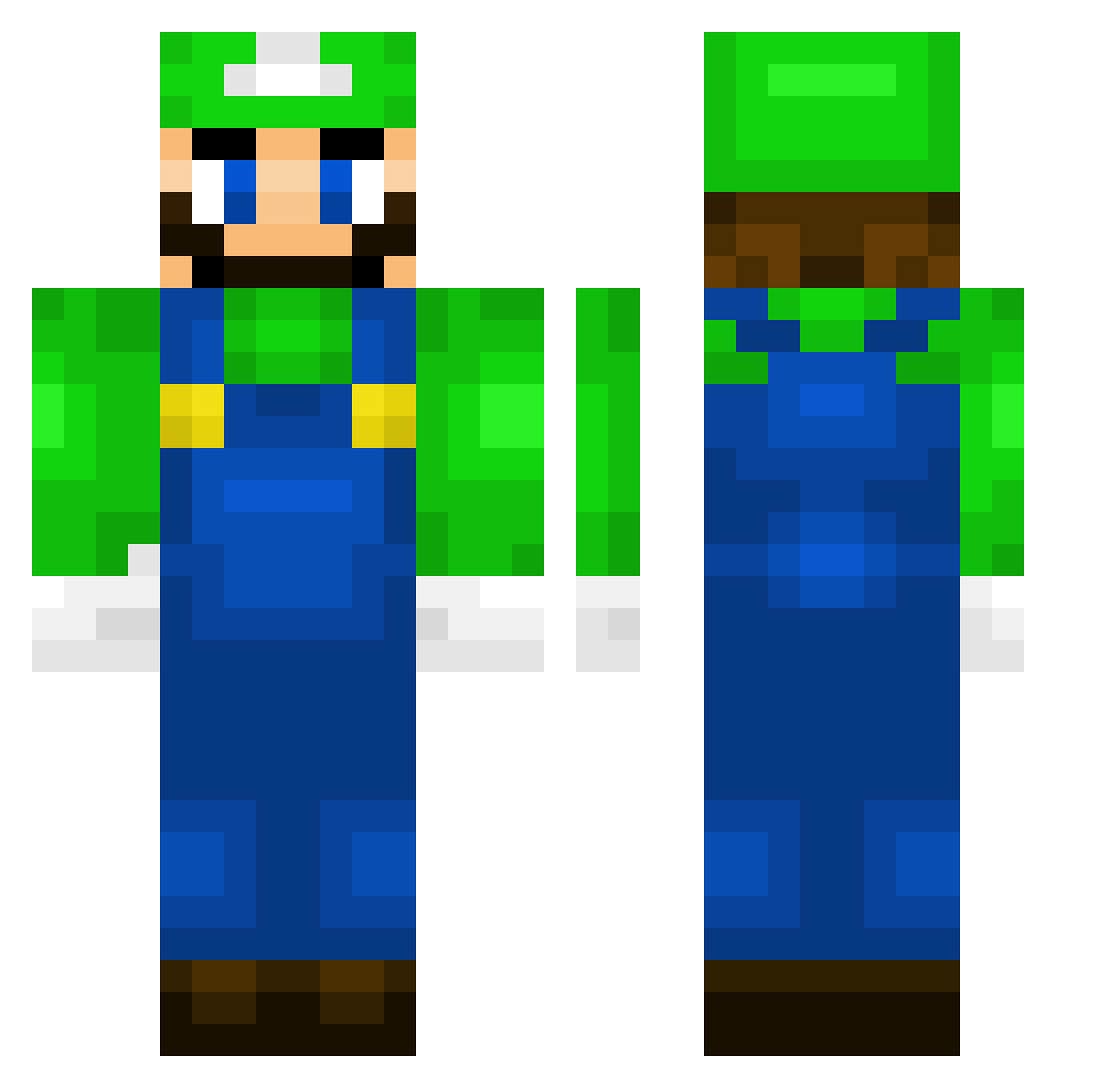 LuisenLP Minecraft skin, front and back view