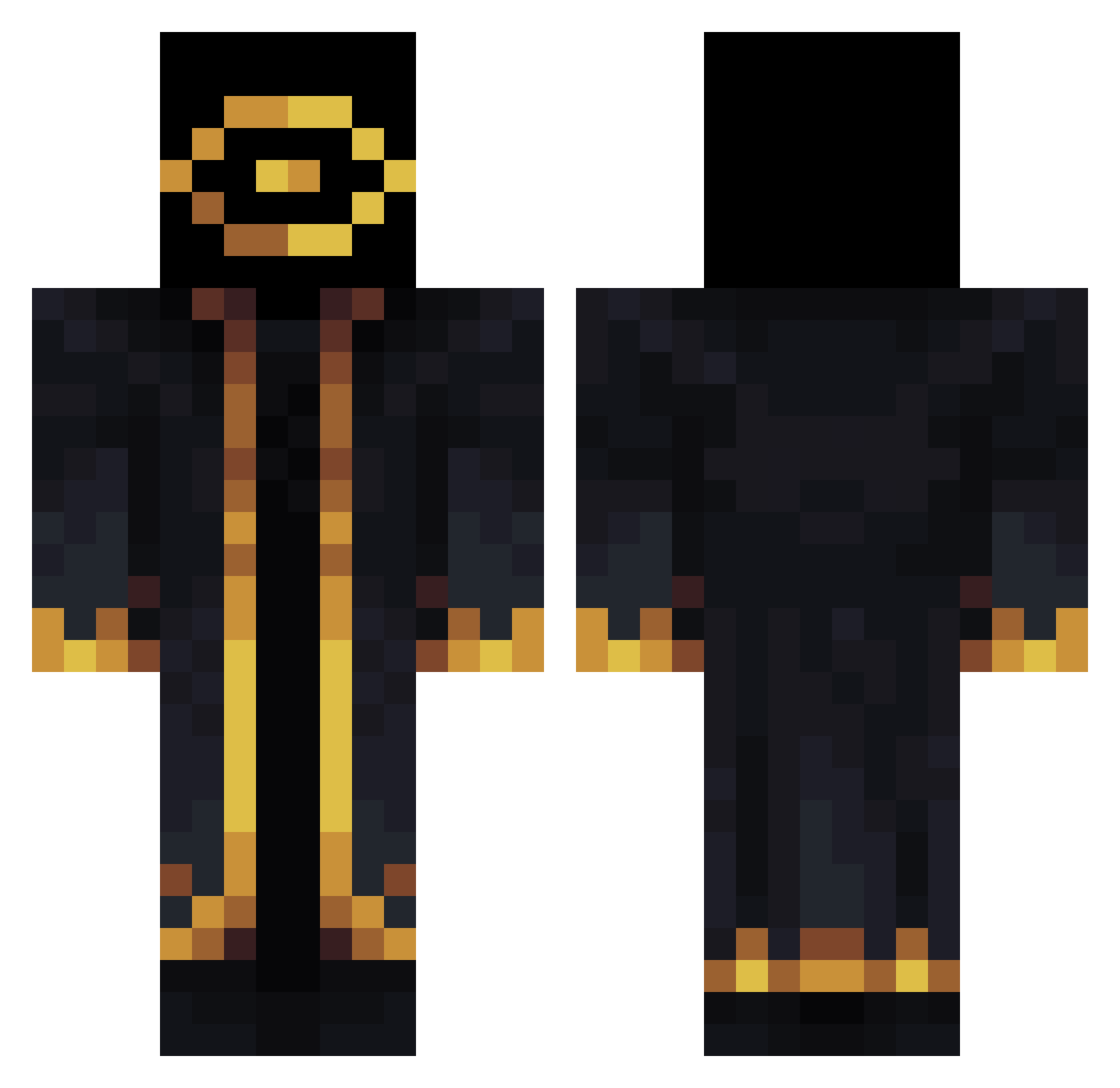 H1FFIX Minecraft skin, front and back view