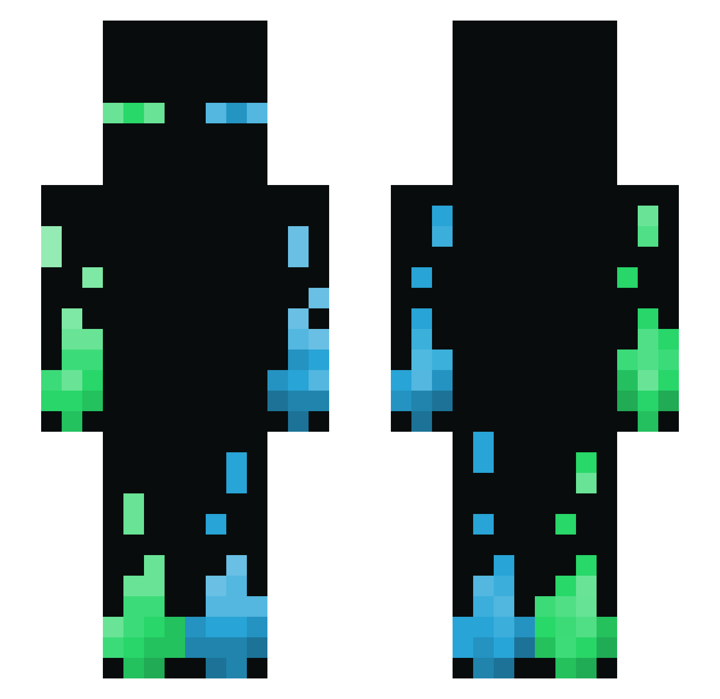 Frost_Godly Minecraft skin, front and back view