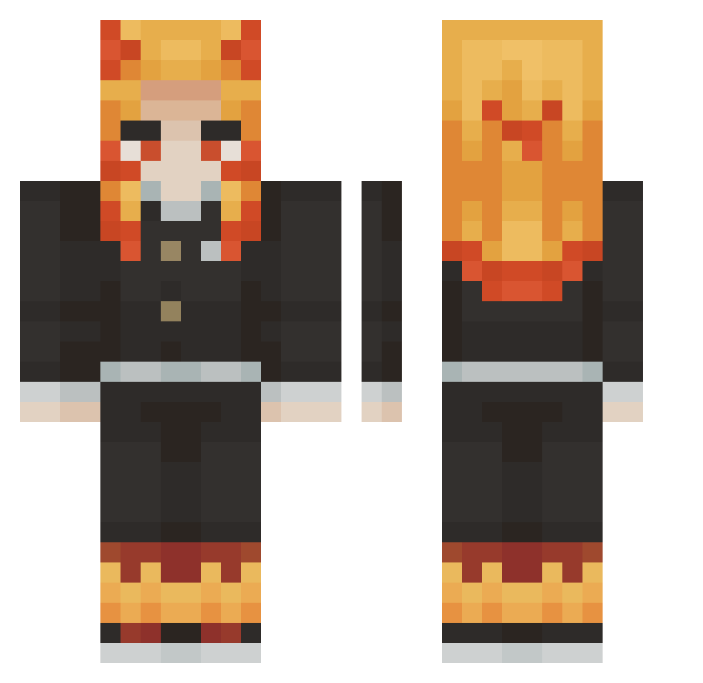 Yachtie Minecraft skin, front and back view