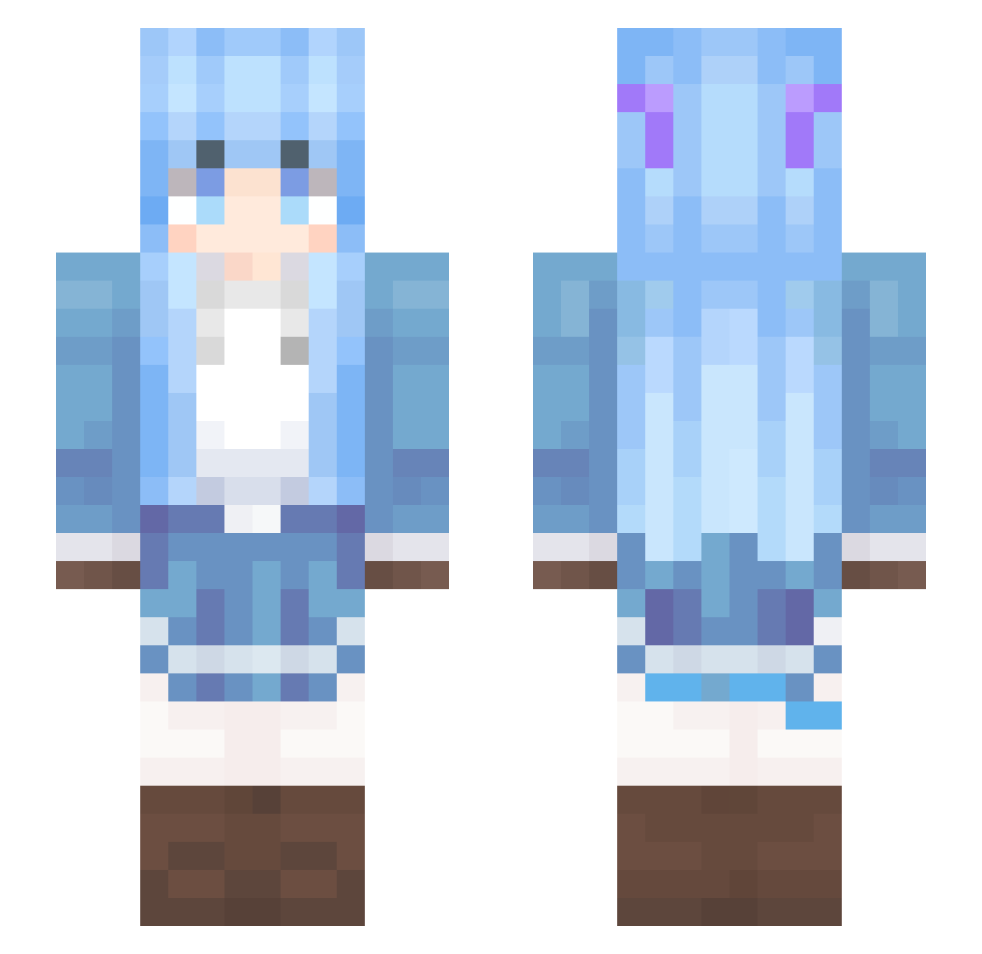 Naathing Minecraft skin, front and back view