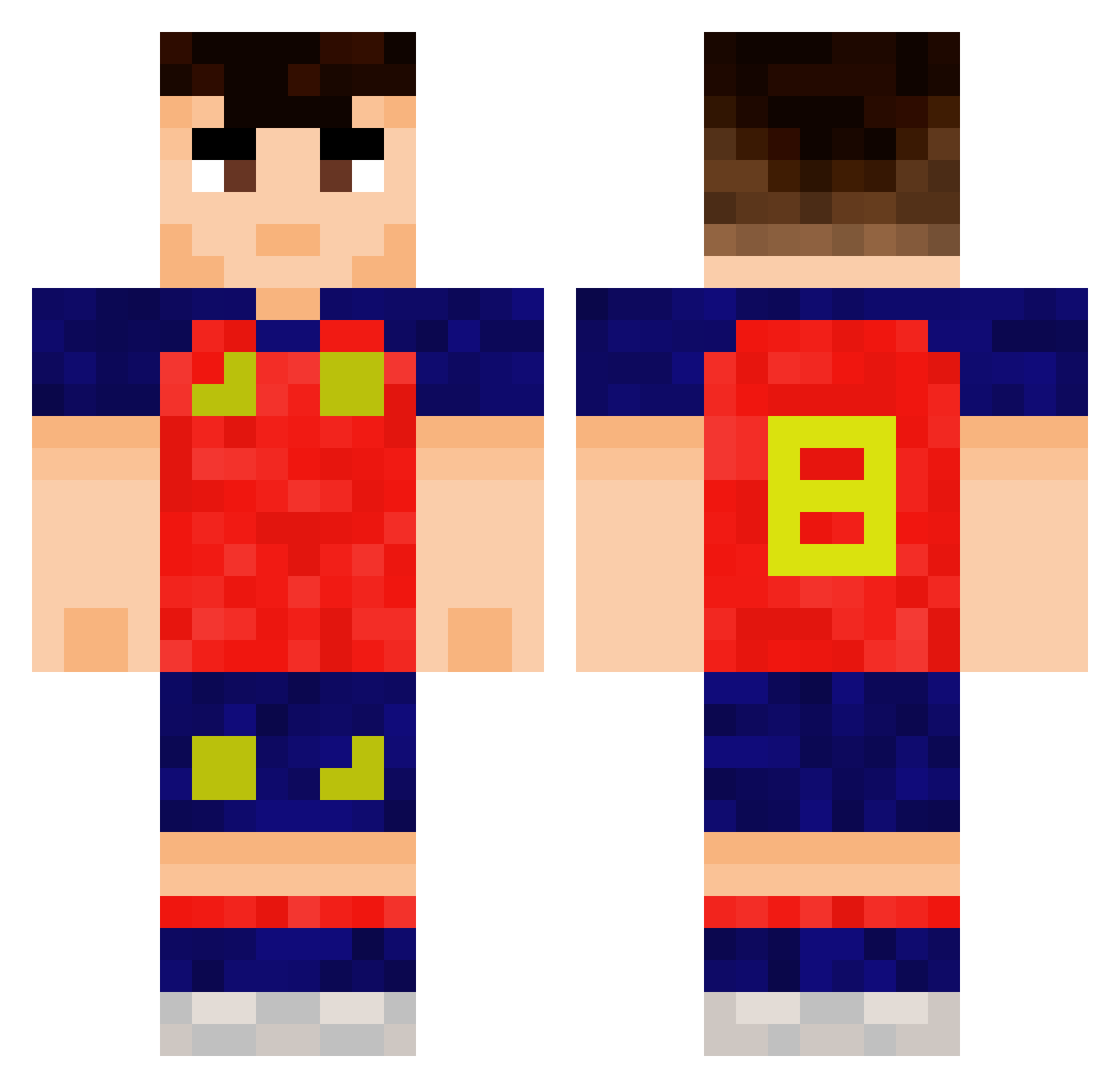 Nyangen_23 Minecraft skin, front and back view