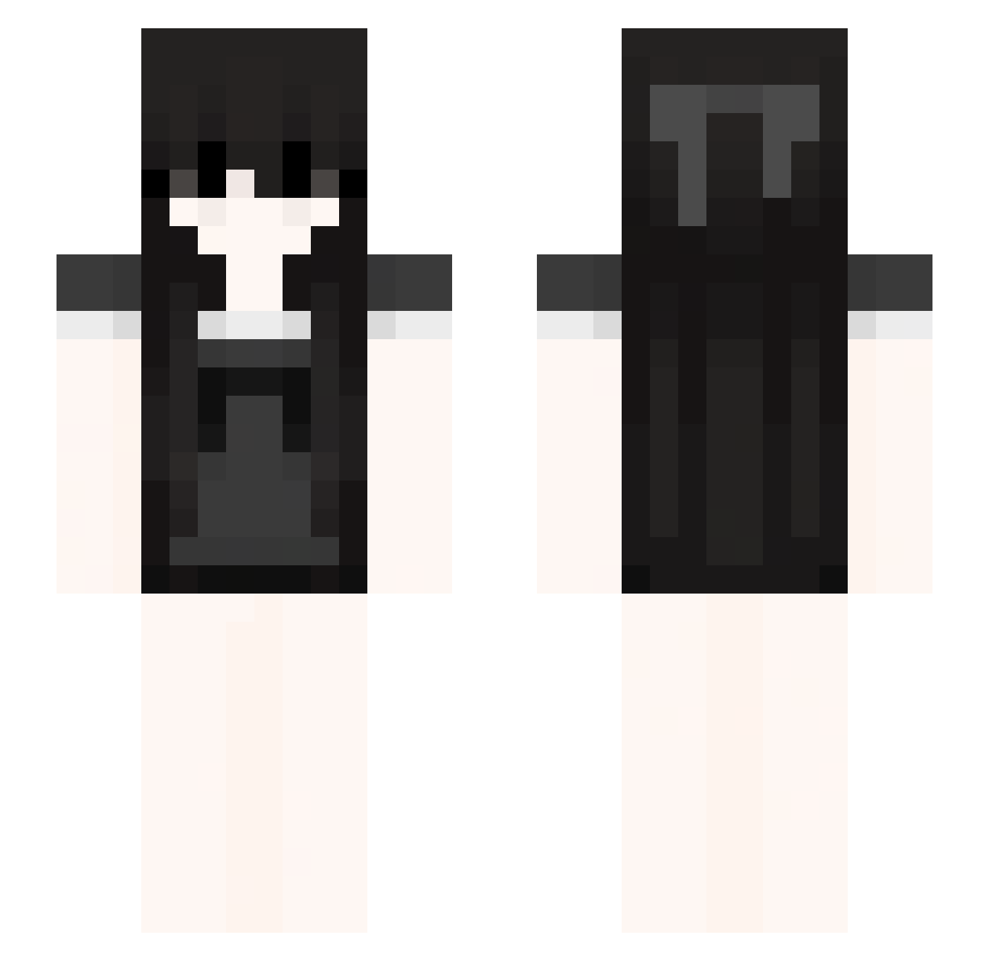 okuqi Minecraft skin, front and back view