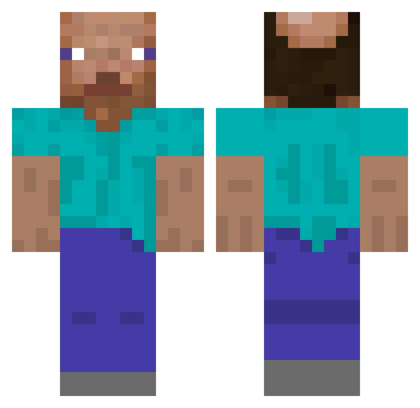 IcedTomato Minecraft skin, front and back view