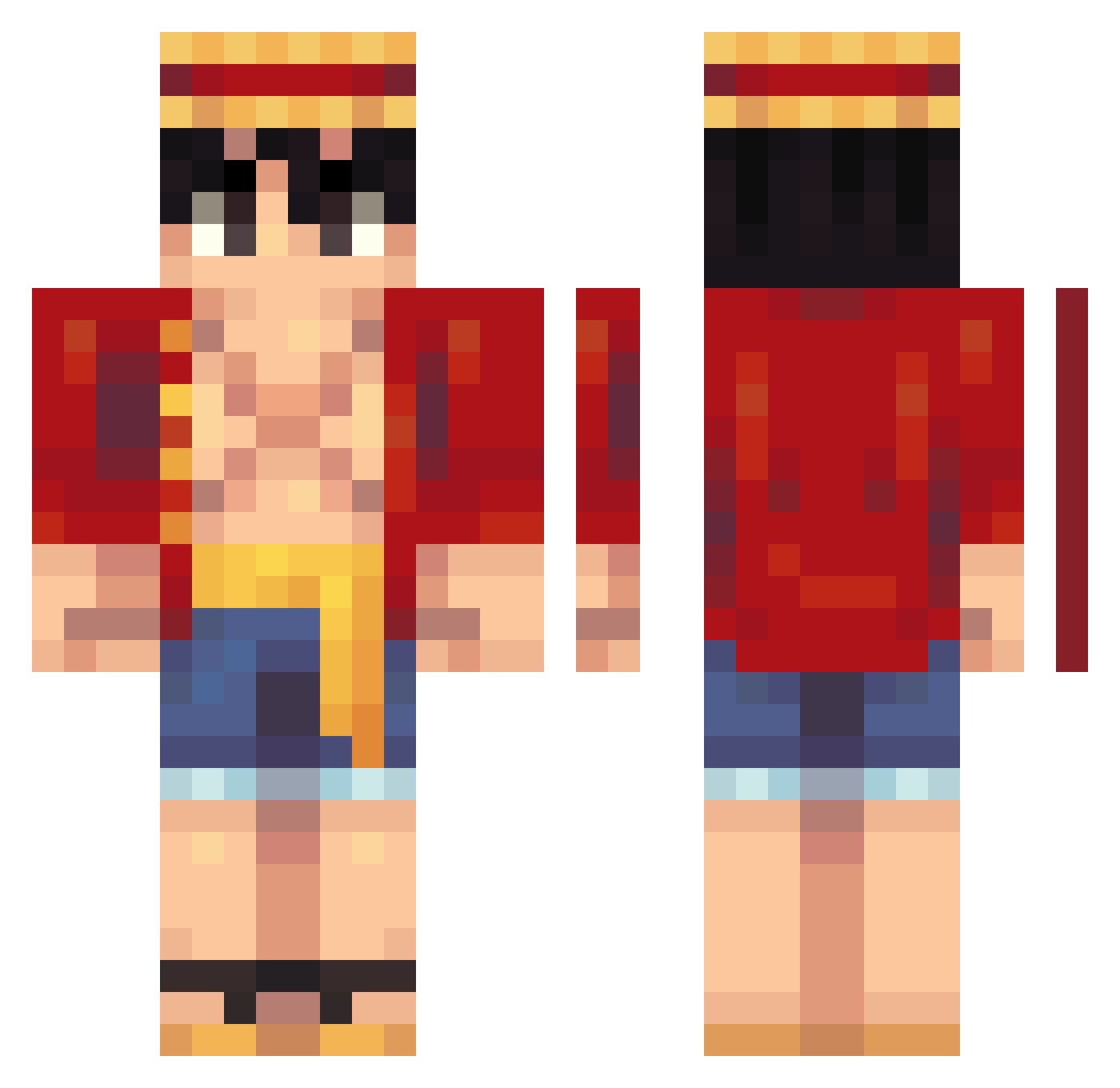 Tofu2695 Minecraft skin, front and back view