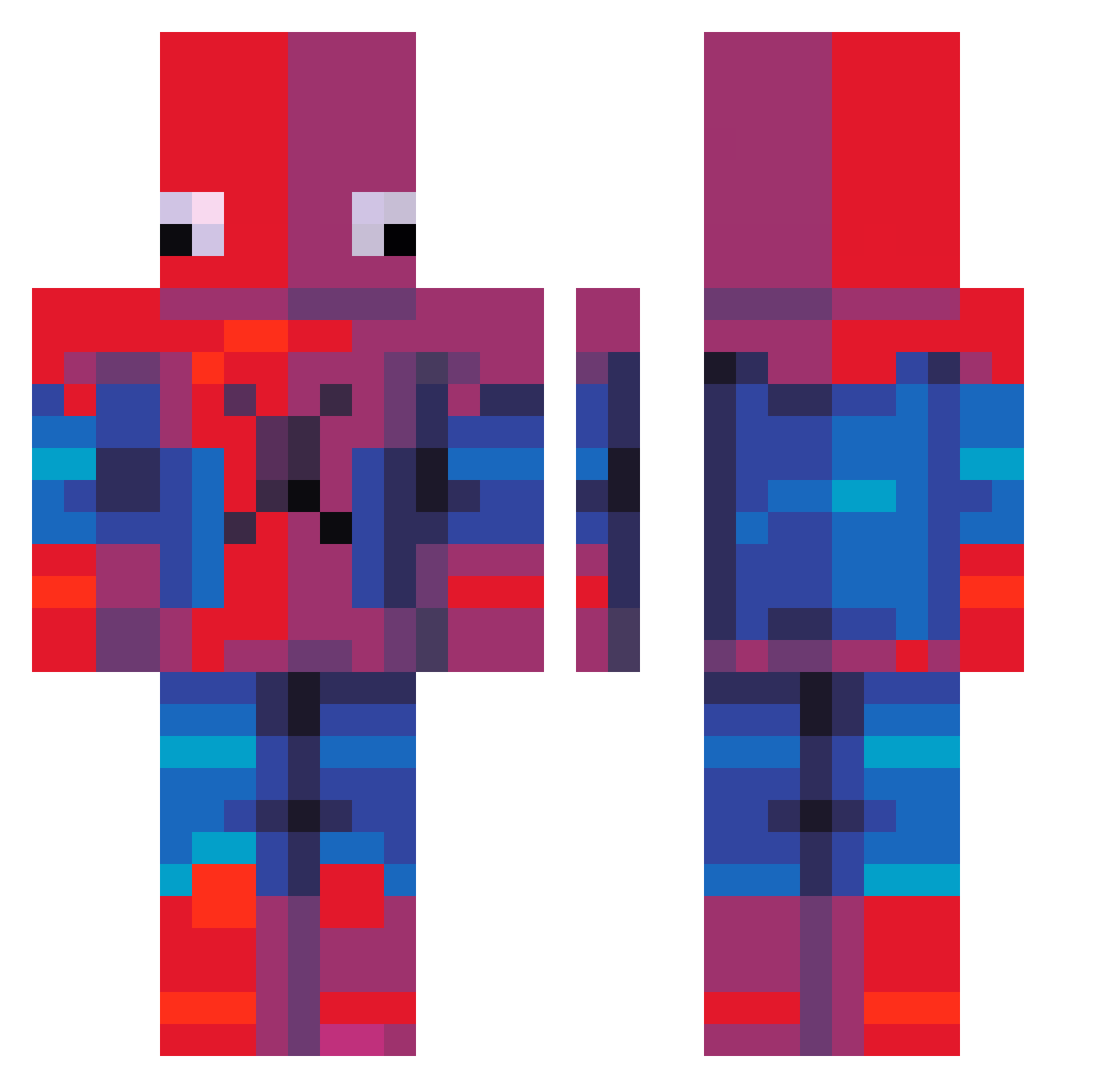 tenurial Minecraft skin, front and back view