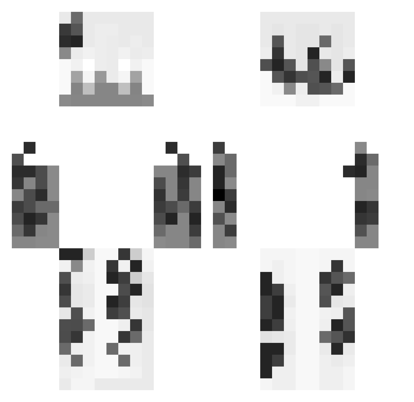 MunkUnderlord Minecraft skin, front and back view