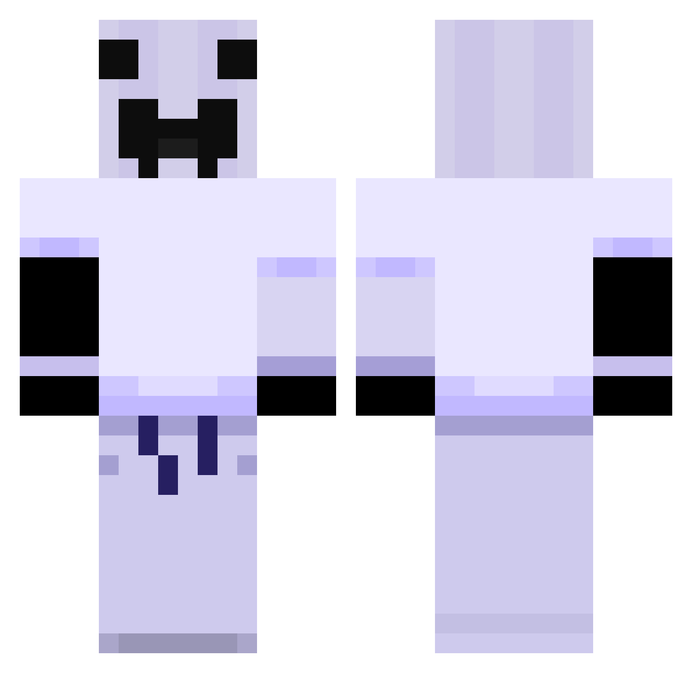 StoveFries Minecraft skin, front and back view