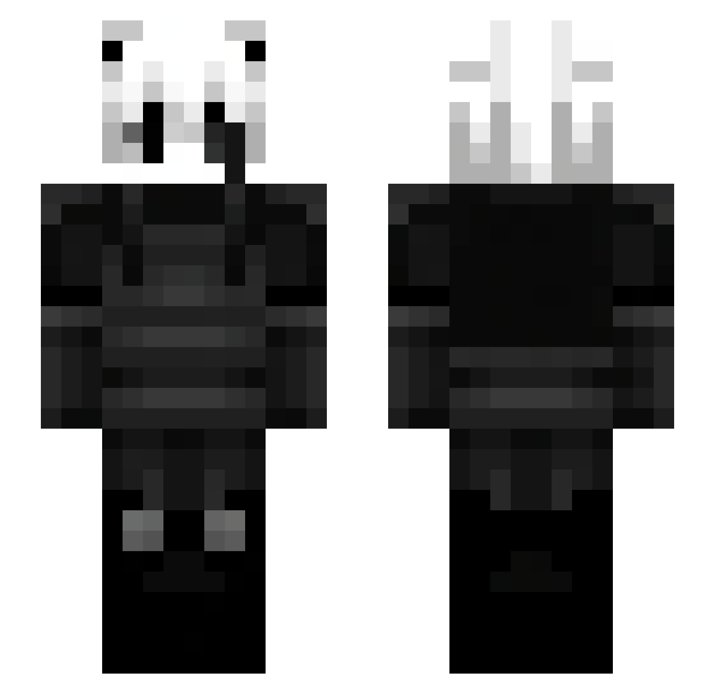 Starllion Minecraft skin, front and back view