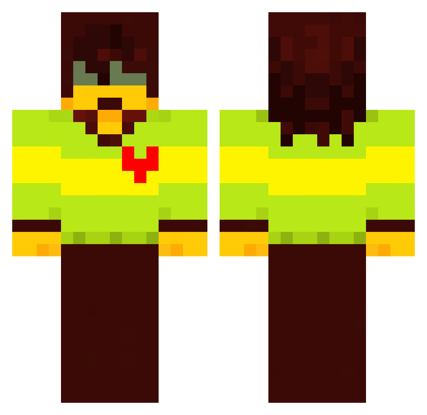 orzech0 Minecraft skin, front and back view