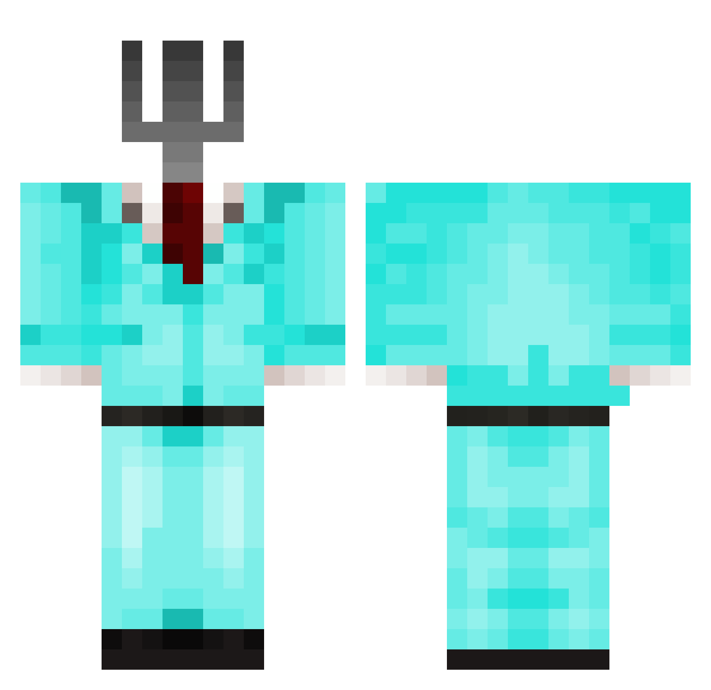 rusty_fork Minecraft skin, front and back view