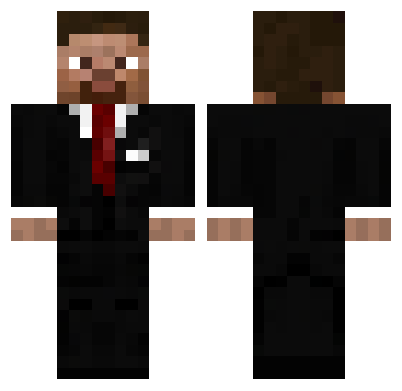 Plerbus Minecraft skin, front and back view