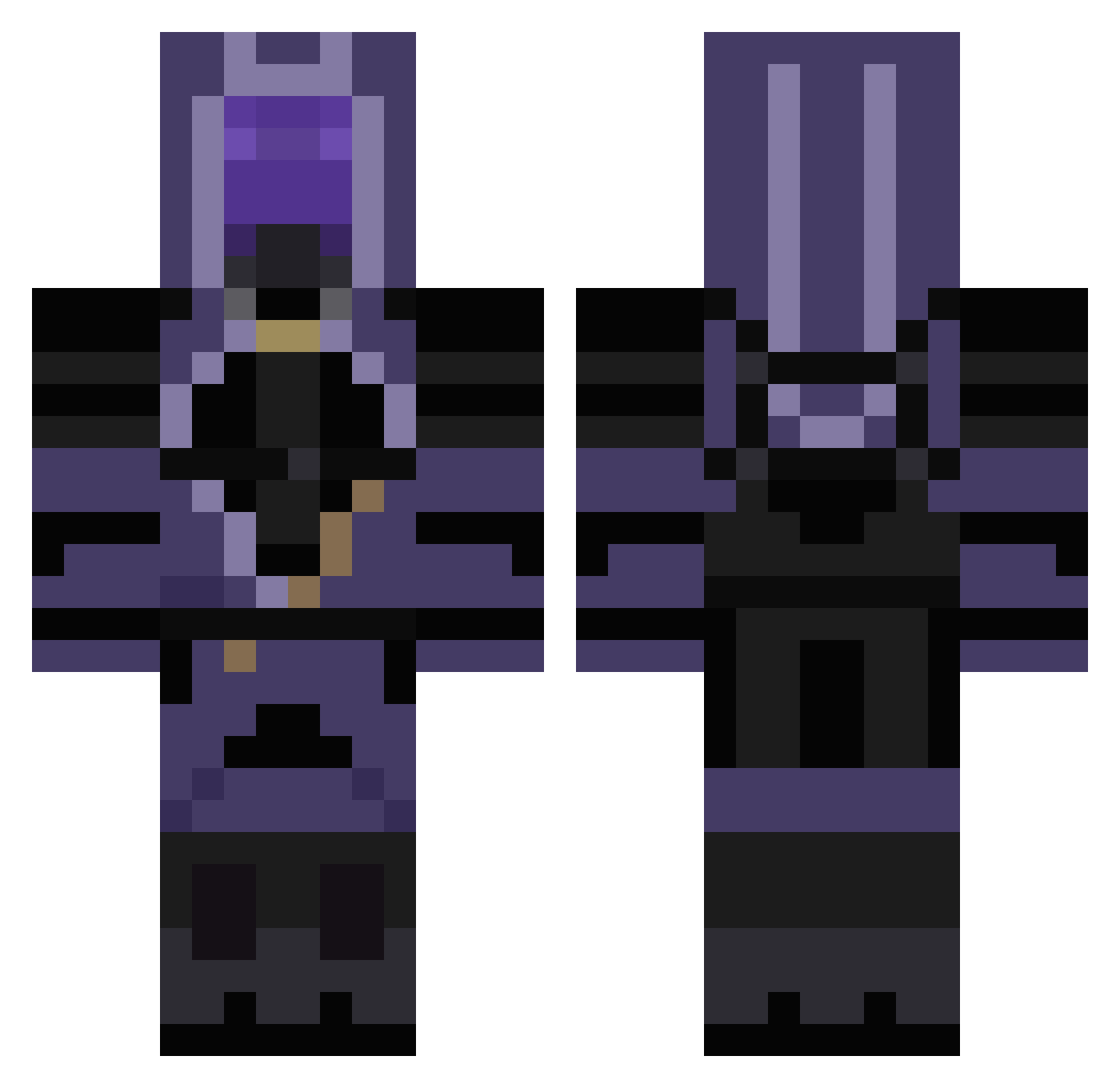 Burbonn Minecraft skin, front and back view