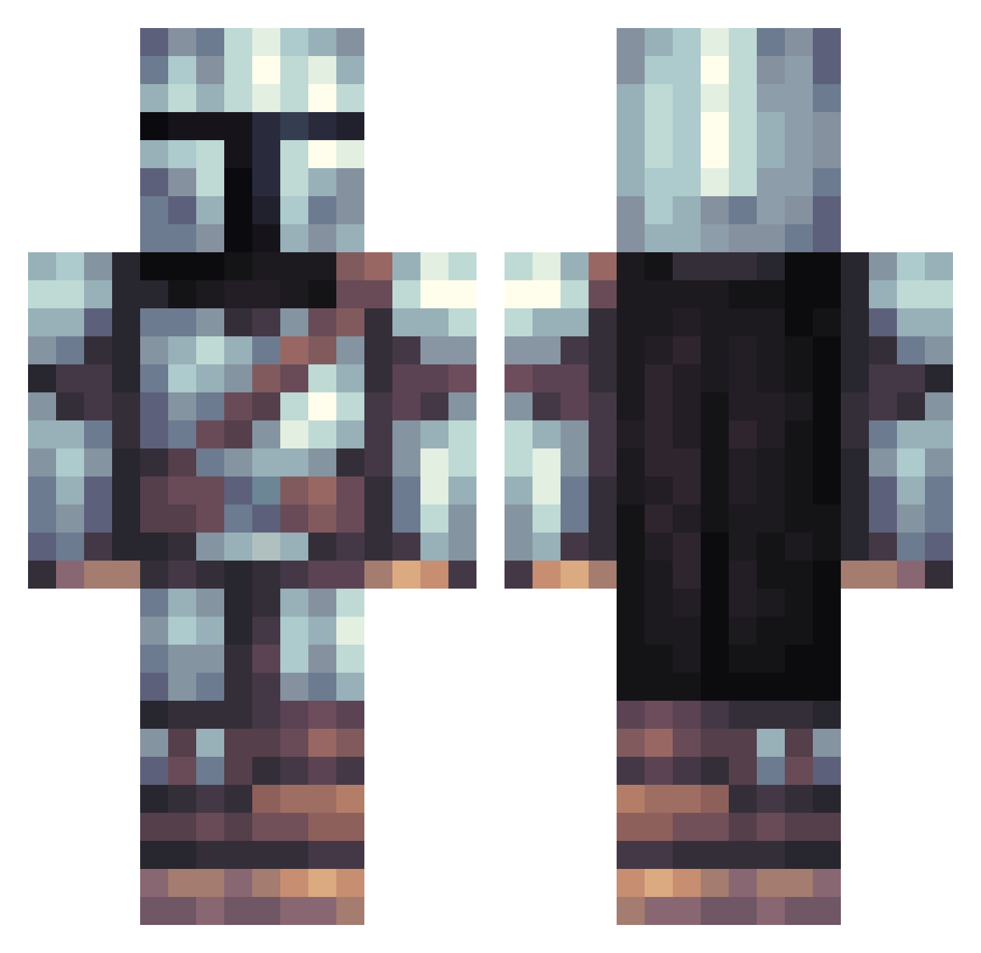 Colluded Minecraft skin, front and back view
