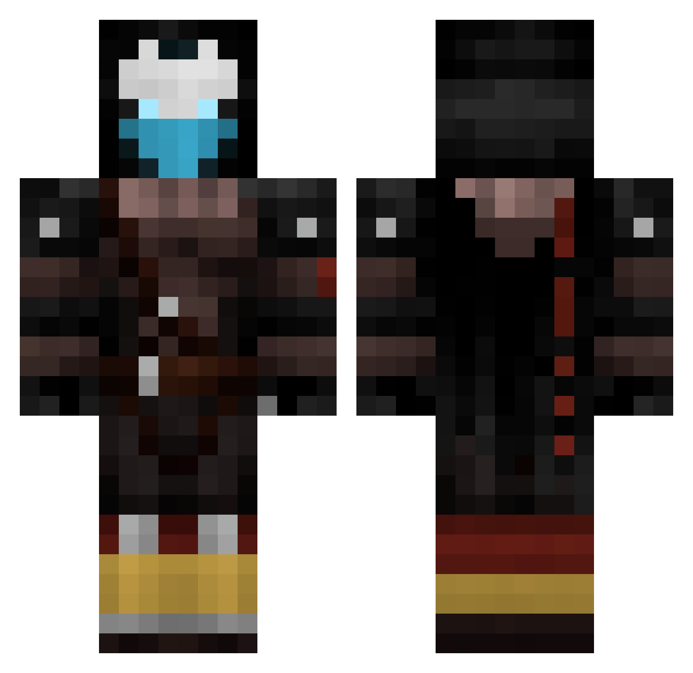 Jackeldestroyer Minecraft skin, front and back view