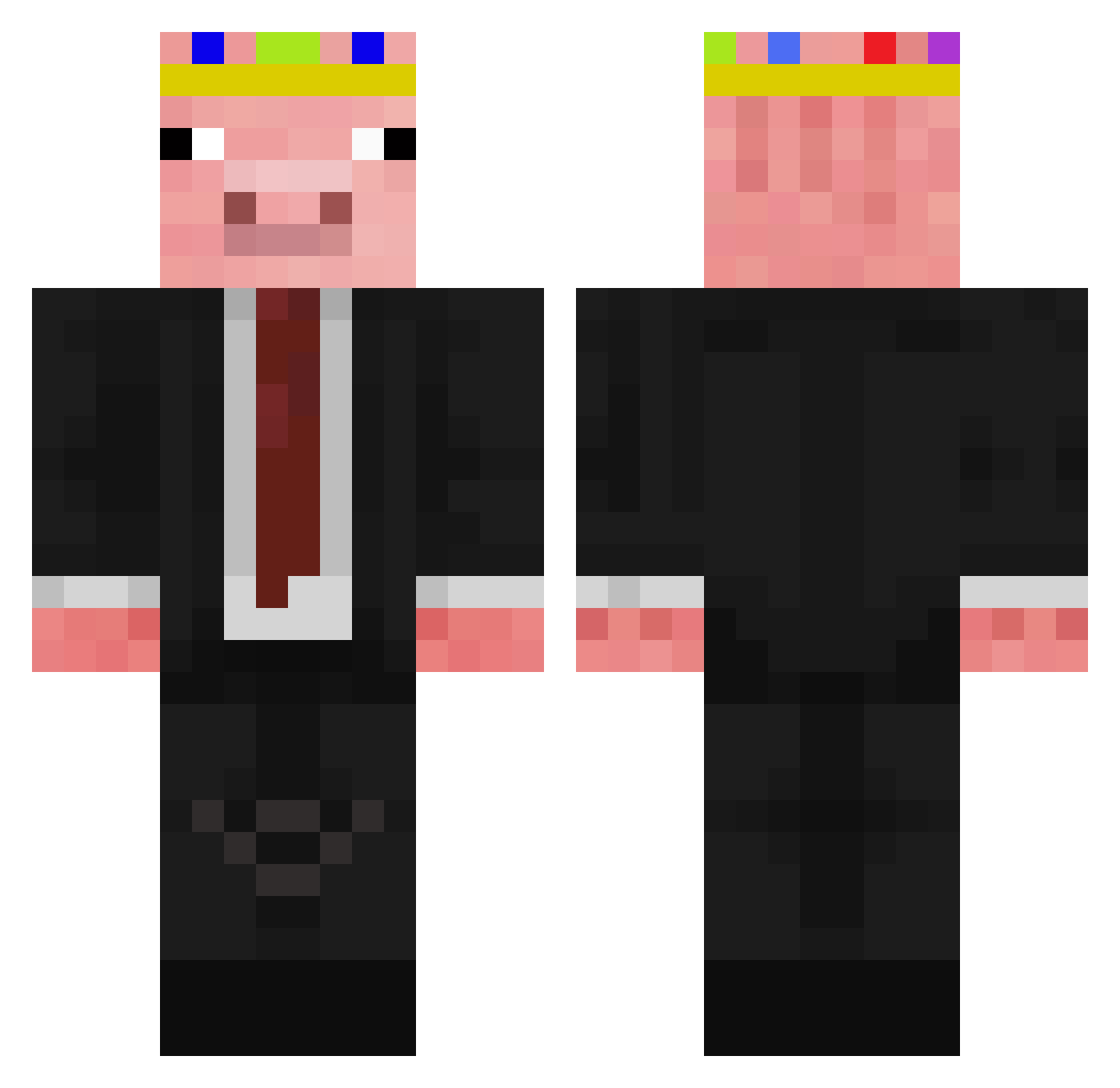 porkisyummy Minecraft skin, front and back view