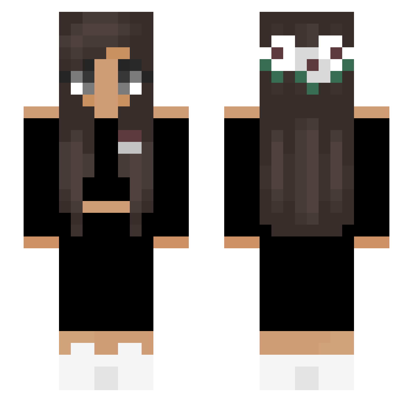 Uncelestial Minecraft skin, front and back view